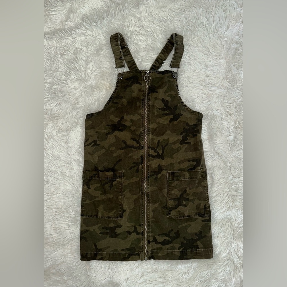 Camo zip up overall dress